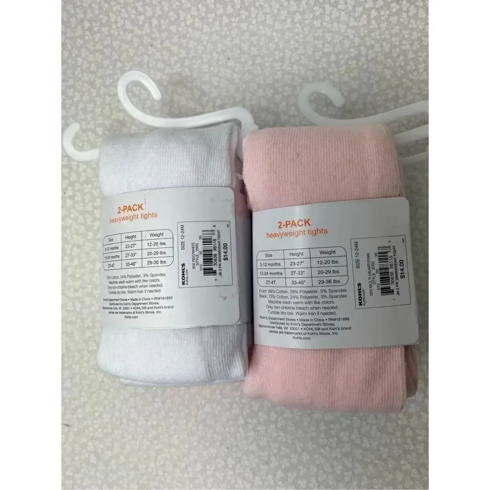 Jumping Beans®Girls 12-24Months Two 2- Pack Warmwear Tights